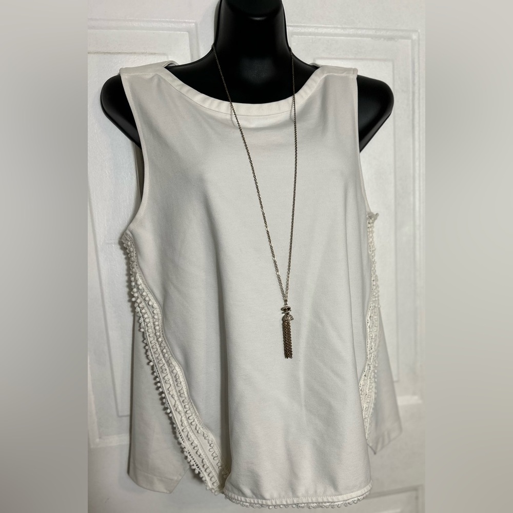 Ann Taylor White Boho Top